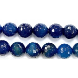 Perles Facettes Agate Bleue 4mm - Fil de 40 Centimetres