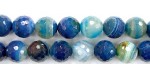 Perles Facettes Agate Bleue Striée 4mm - Fil de 40 Centimetres