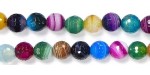 Perles Facettes Agate Multi Striée 4mm - Fil de 40 Centimetres