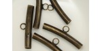 20 Tubes courbes a anneau 32mm (trou 4.6mm ) Laiton Antique