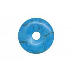 2 donuts pierre howlite trempee turquoise 45 mm